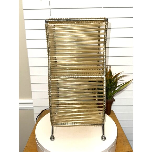 Vintage MCM Vinyl Tube 2 Tier Desk Top Shelf - Picture 8 of 10